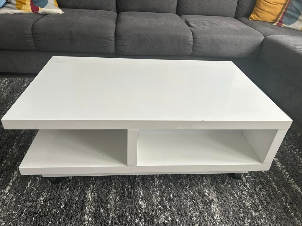 Witte salontafel, eettafel met 6 stoelen, tv hangkast., Ophalen, Overige materialen, Gebruikt, 50 tot 100 cm