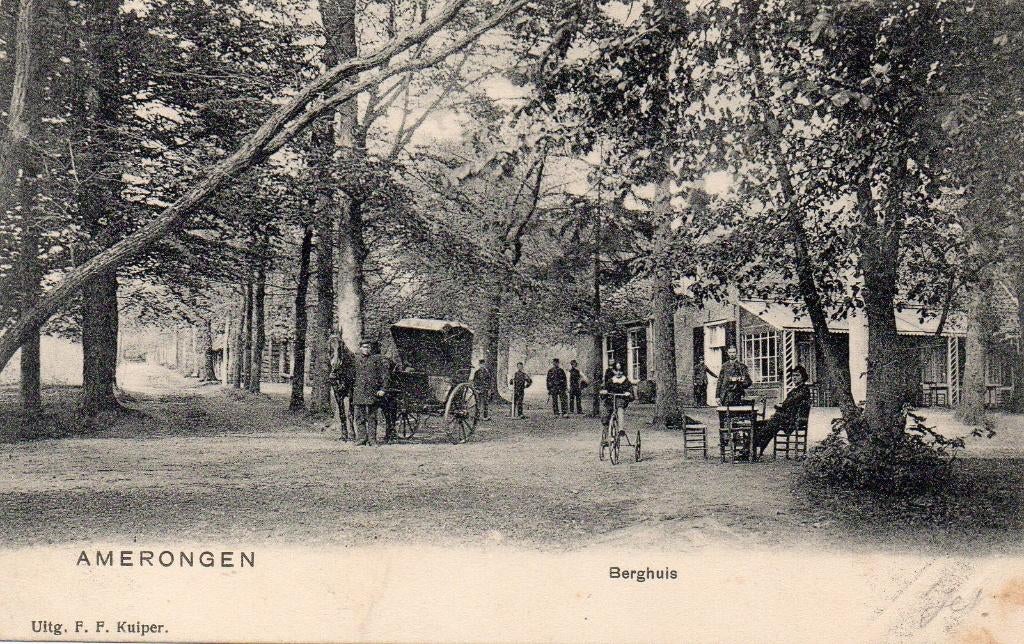 Amerongen - Berghuis - koets - Fiets Driewieller - 1900, Ophalen of Verzenden, Voor 1920, Ongelopen, Utrecht