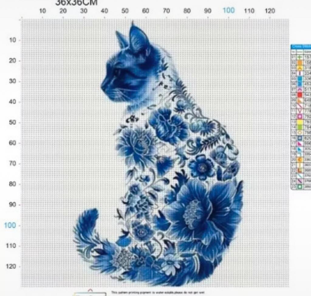 Compleet borduurpakket kat 36x36cm, Ophalen of Verzenden, Nieuw, Handborduren, Borduurpakket