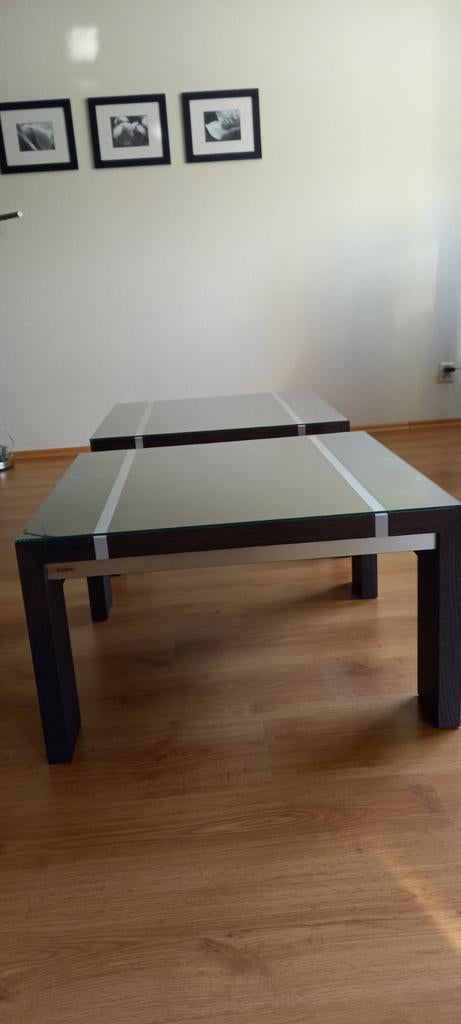 Salontafel(s) 70x70, Ophalen, 50 tot 100 cm, Glas, Vierkant