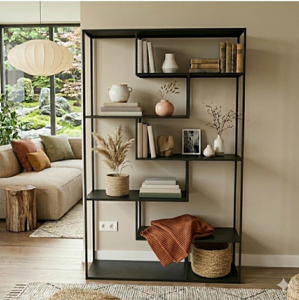 Metalen boekenkast, Huis en Inrichting, Ophalen, Gebruikt, 100 tot 150 cm, Overige materialen