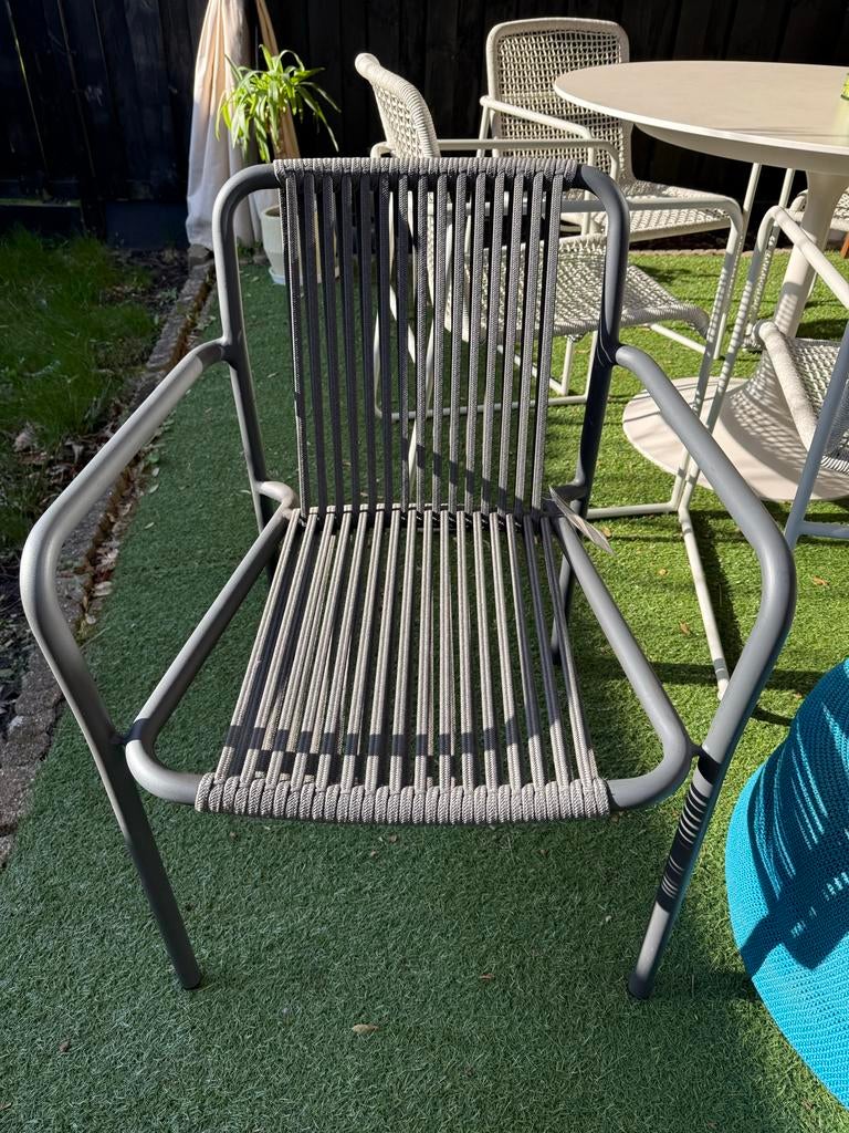 Borek Frias Tuinstoel Donkergrijs. Nieuw., Ophalen, Gebruikt, Metaal, Stapelbaar