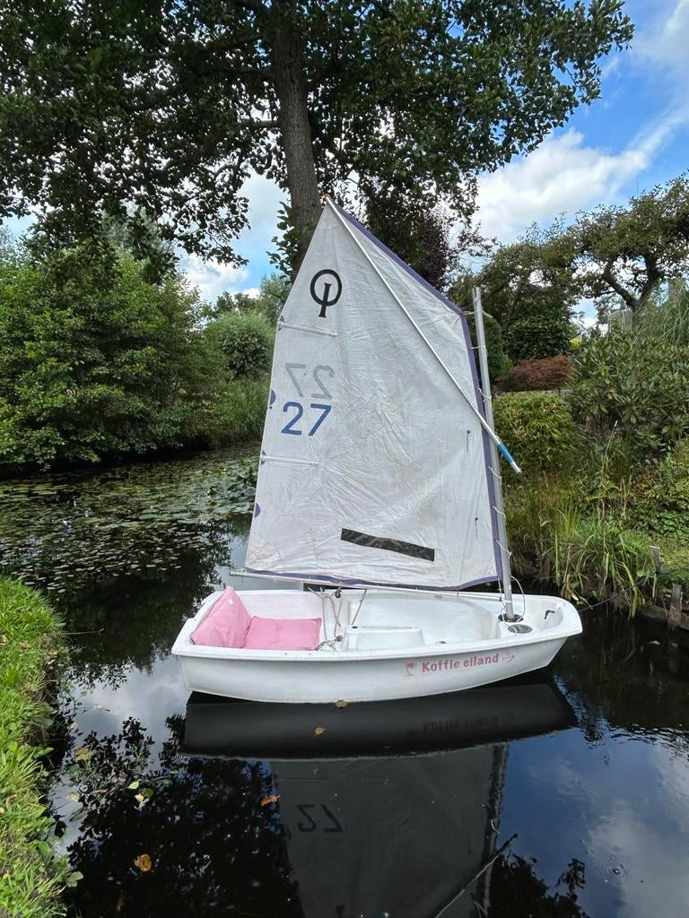 Leuke Optimist zeilboot te koop!, Watersport en Boten, Ophalen, Geen motor, Gebruikt, Optimist