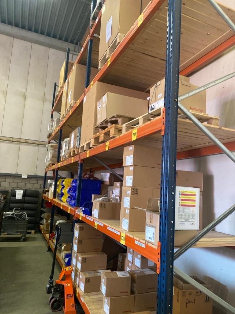 Palletstelling magazijnstelling Mecalux set11,25 mtr. koopje, Zakelijke goederen, Kantoor en Winkelinrichting | Magazijn, Stelling en Opslag