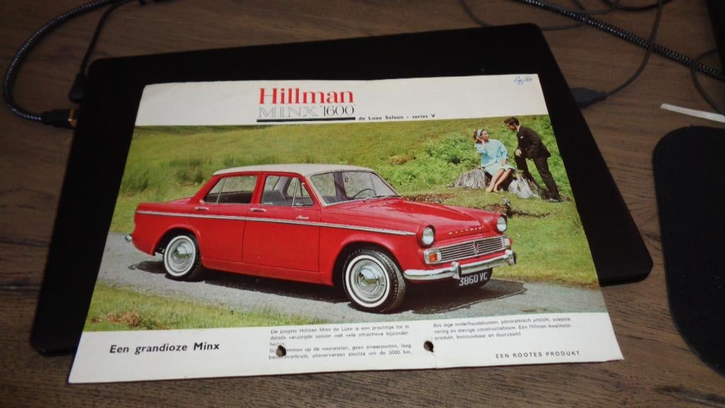 Folder HILLMAN MINX 1600, Verzenden, Gelezen, Overige merken