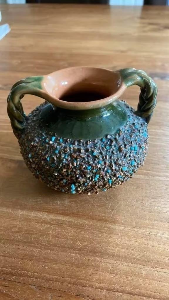 Vaasje kärntner handarbeit- Thomas Perdacher . Keramiek, Ophalen of Verzenden, Overige kleuren, Aardewerk of Porselein, Minder dan 50 cm