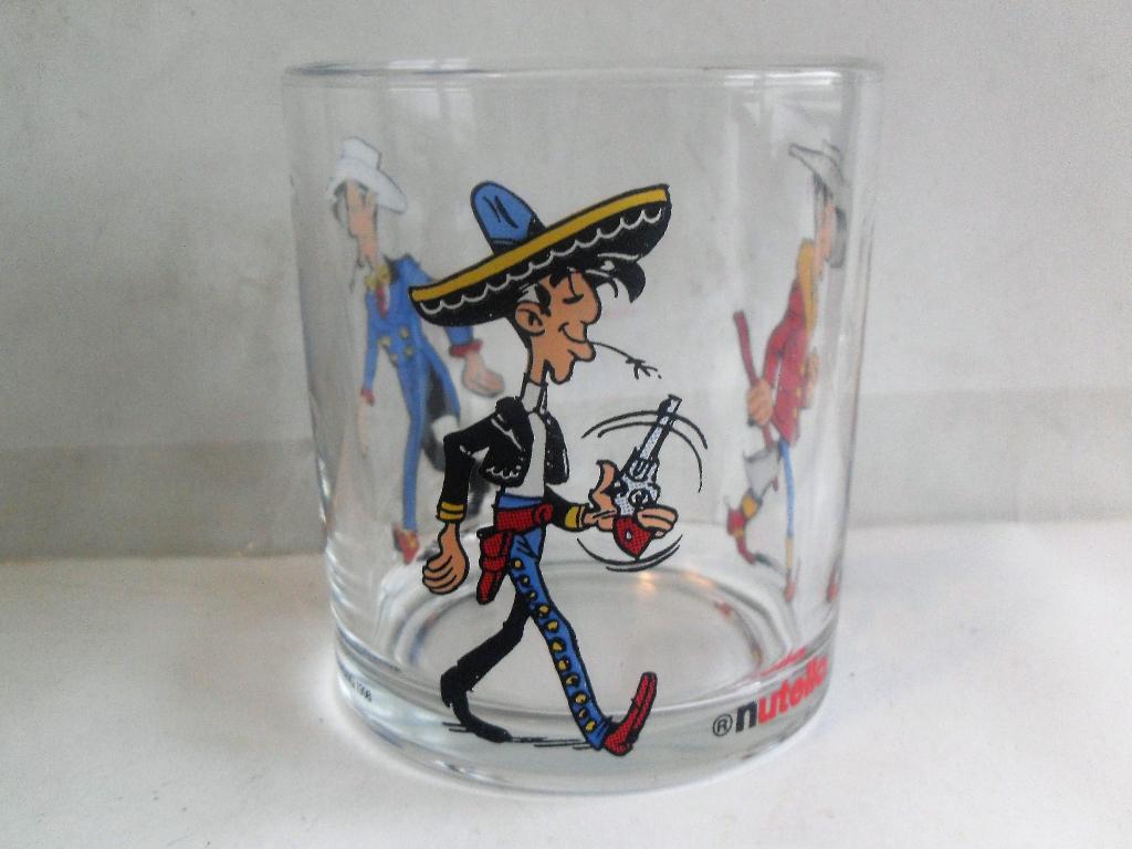 Lucky Luke Glas 1988 Nutella Glas, Verzamelen, Ophalen of Verzenden, Overige figuren, Zo goed als nieuw, Gebruiksvoorwerp