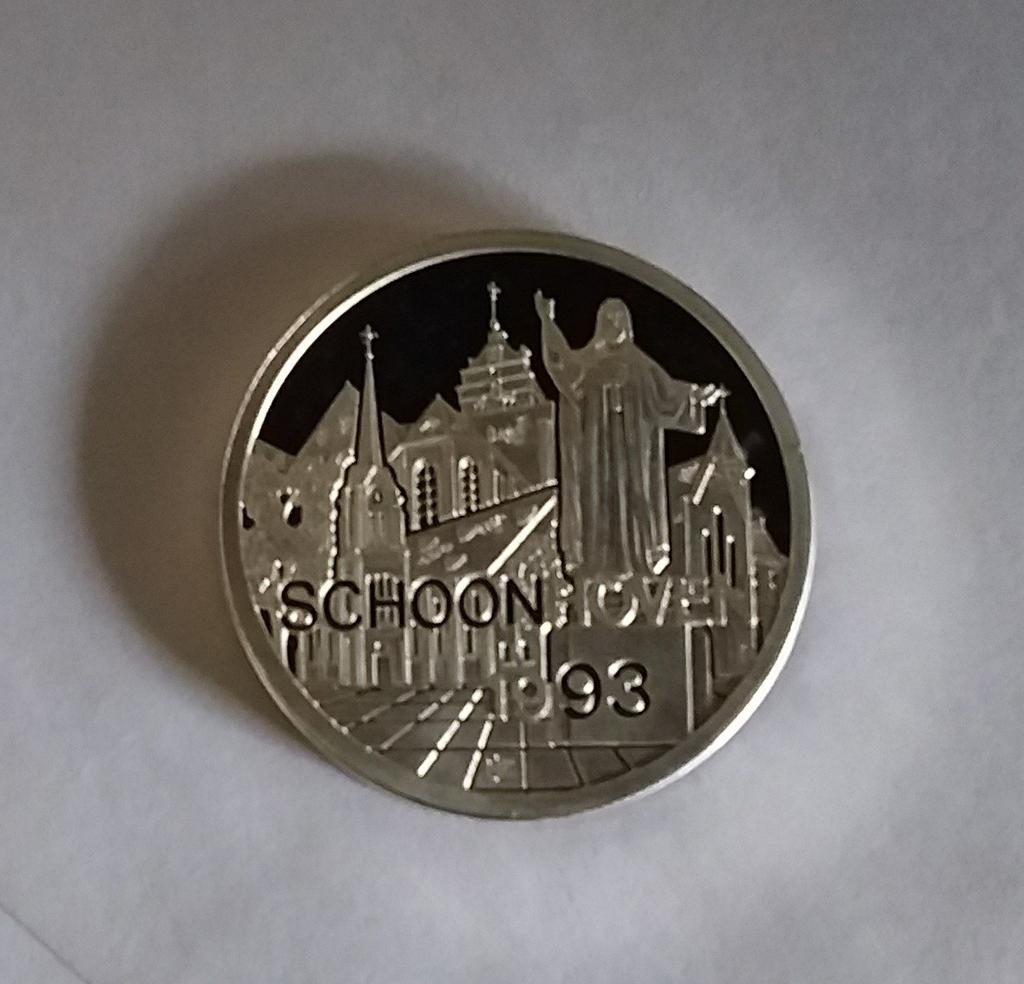 Penning Schoonhoven 1993 zilverdag., Verzenden, Overige materialen