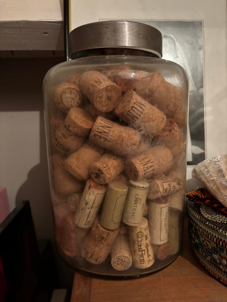 Pot met kurken te koop, Ophalen of Verzenden, Zo goed als nieuw, Glas