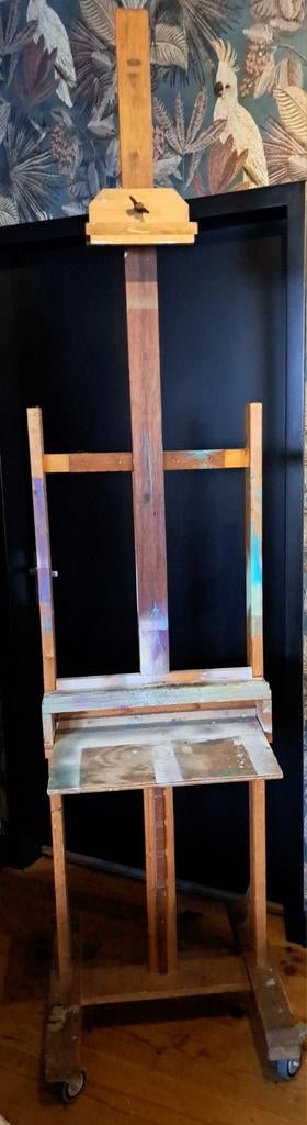 Atelier schildersezel, hout op wieltjes, Ophalen, Gebruikt, Ezel