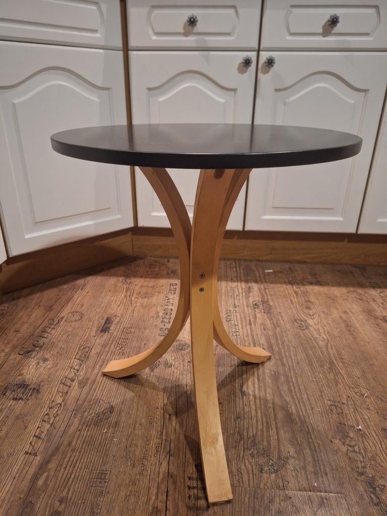 Tafeltje met zwart blad, Minder dan 55 cm, Gebruikt, Rond, Ophalen