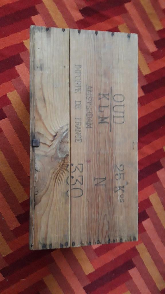 Oud KLM houten vrachtkrat Cognac Courvoisier, Ophalen of Verzenden
