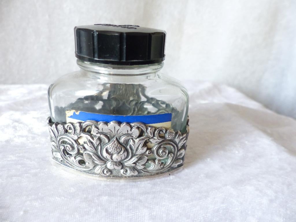 Mooie Zilveren Djokja Inktpothouder met oudeTalens Inktpot, Verzenden, Zilver