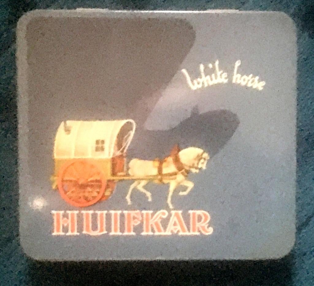 HUIFKAR  WHITE HORSE  - zeldzaam sigarenblikje (20 siga, Ophalen of Verzenden, Overige
