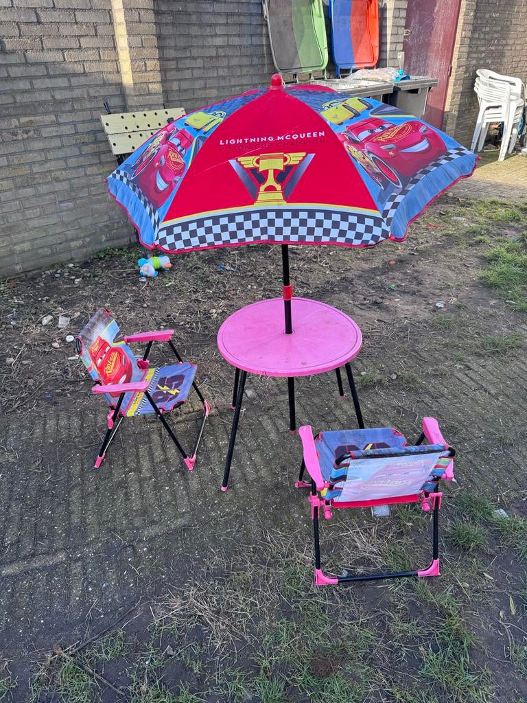 Kinder picknicktafel met parasol Cars, Ophalen of Verzenden, Gebruikt, Overige typen, Aanbouwonderdeel