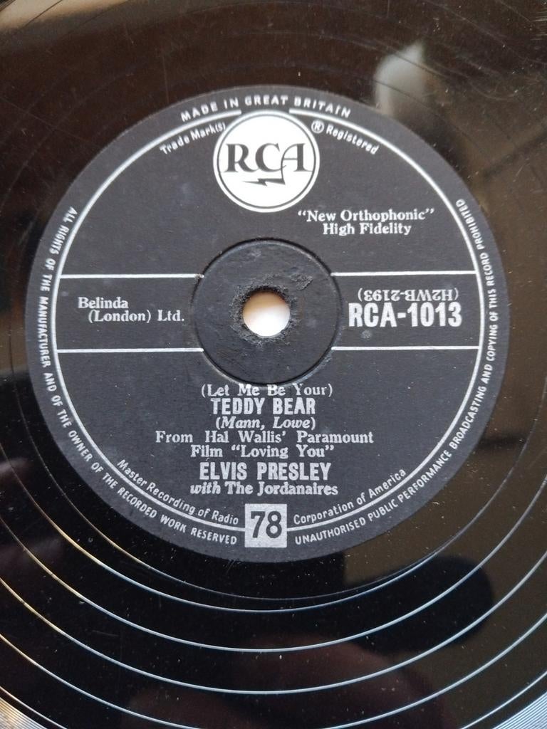 Elvis Presley - Teddy bear 78RPM, Ophalen of Verzenden, Gebruikt, 10 inch