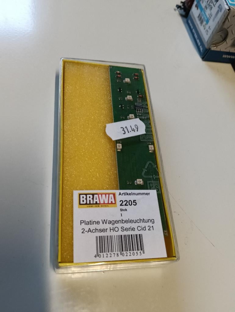 Brawa H0 Interieurverlichting 2-assig, Cid 21 2205, Hobby en Vrije tijd, Modeltreinen | H0, Overige merken, Wisselstroom, Wagon