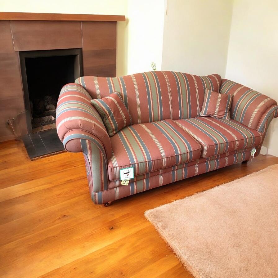 Engelse Sofa + Wingchair in mooie stof. Zie alle 24 foto's !, Ophalen, Driepersoons, 75 tot 100 cm, Zo goed als nieuw