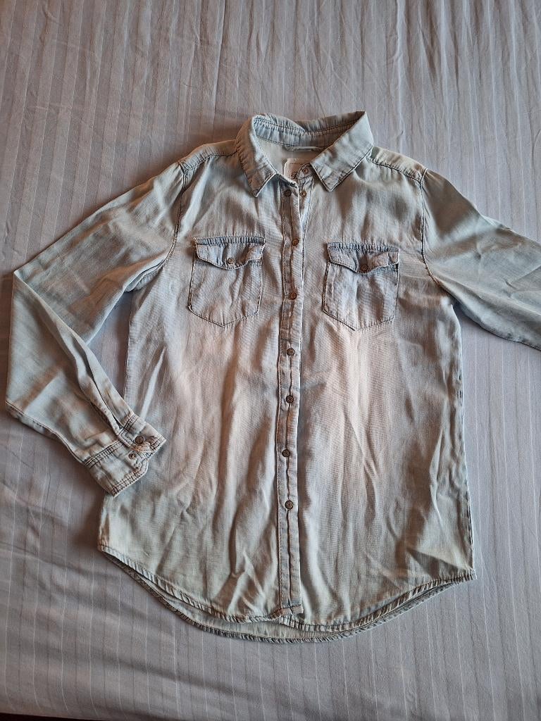 lichtblauwe blouse van Denim & co maat 36, Blauw, Ophalen of Verzenden, Maat 36 (S), Gedragen