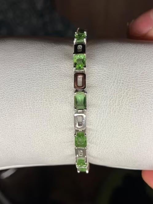 Zilveren Armband met Zultaniet Edelstenen, Zilverenedelstenen, Verzenden, Nieuw, 5646JA