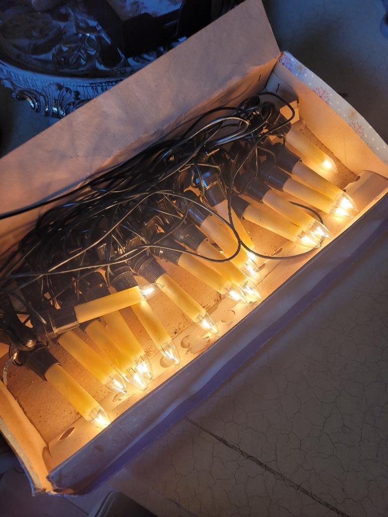 Vintage werkende kerstverlichting in originele doos, Diversen, Heikant 21 Kaatsheuvel, Belle Vieille Brocante, Ophalen of Verzenden