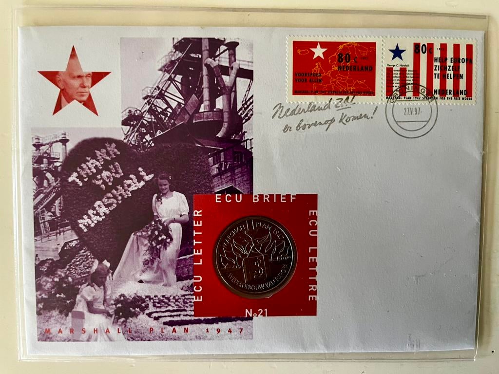 Ecu brief Marshall Plan 1947, Postzegels en Munten, Bankbiljetten | Europa | Eurobiljetten, Overige landen, Ophalen of Verzenden