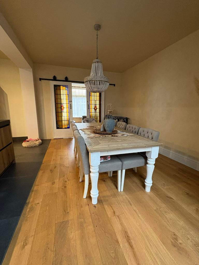 Landelijke steigerhouten eettafel van JORG 240x100, Ophalen, Gebruikt, 8 stoelen of meer