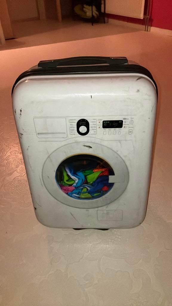 Trolley met wasmachine afbeelding, Ophalen of Verzenden, Gebruikt, Hard kunststof, 70 cm of meer