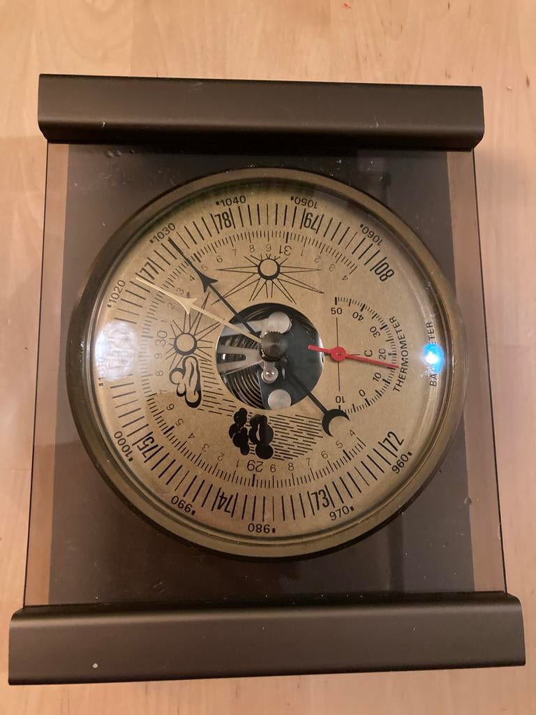Vintage barometer & thermometer, Ophalen of Verzenden