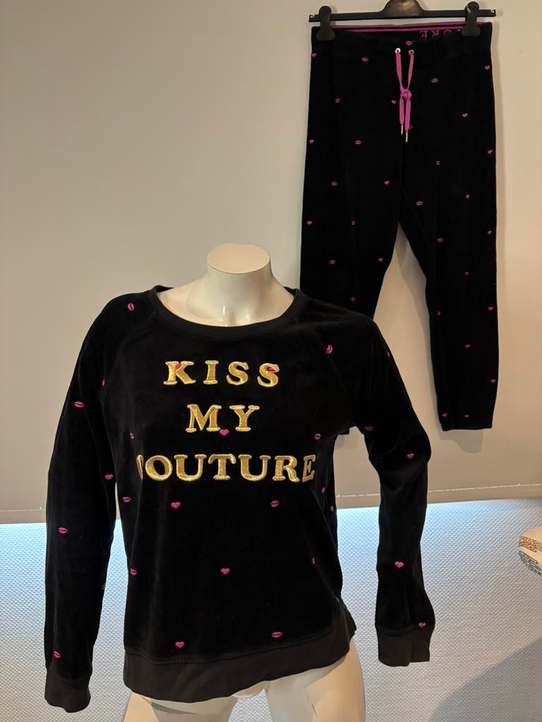 Juicy couture fluweel huispak maat m, Maat 38/40 (M), Verzenden, ., Zwart