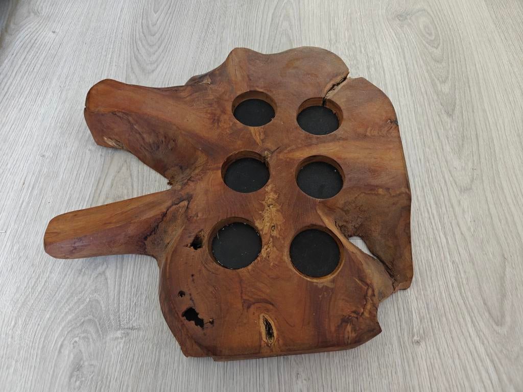 Waxinelichtjes houder van massief hout, Ophalen of Verzenden, Overige materialen