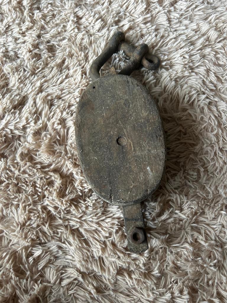 Oude houten katrol, Ophalen of Verzenden