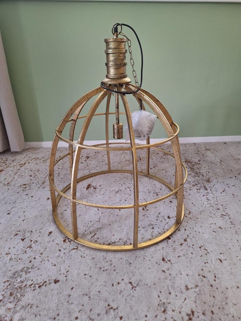 HSM Hanglamp Goud/Zwart - Industrieel Design, Huis en Inrichting, Lampen | Hanglampen, Ophalen of Verzenden, Zo goed als nieuw