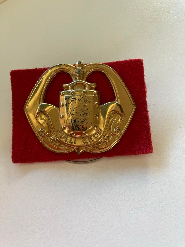 Embleem Landmacht Nulli Cedo, Ophalen of Verzenden, Landmacht, Nederland, Embleem of Badge