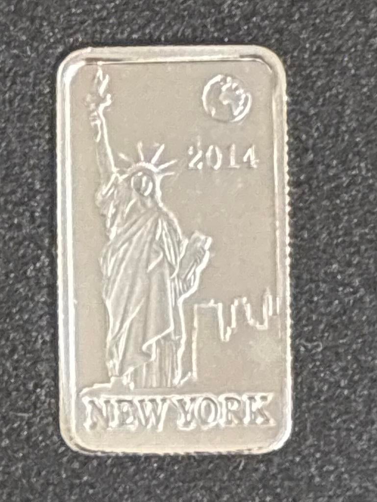 Zilveren baar half dollar New York, Ophalen of Verzenden, Zilver