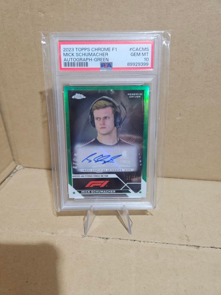 Cac-ms mick schumacher autograph 15/99 psa10 2023 topps chro, Ophalen of Verzenden, Nieuw, Formule 1