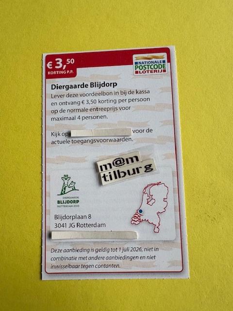 Diergaarde Blijdorp €3,50 korting p.p., Tickets en Kaartjes, Drie personen of meer, Ticket of Toegangskaart