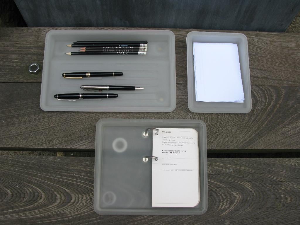 ENZO MARI DANESE "SALINA" BUREAU-SET GLAS 1984, Ophalen of Verzenden