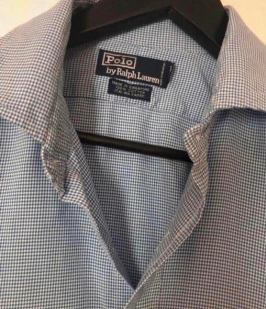 Ralph Lauren vlotte heren blouse, Ophalen of Verzenden, Gedragen, Blauw, Halswijdte 43/44 (XL)