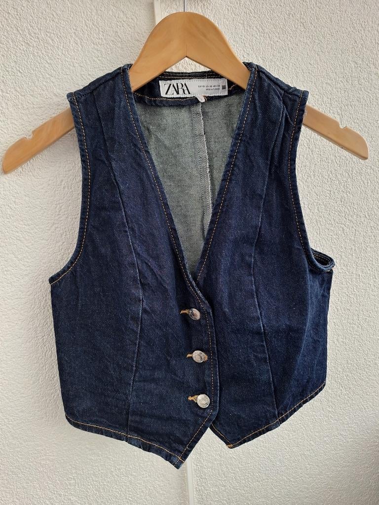 Nieuw, Zara giletje, denim/ jeans/ spijkerstof, mt XS/34, Zara, Ophalen of Verzenden, Nieuw