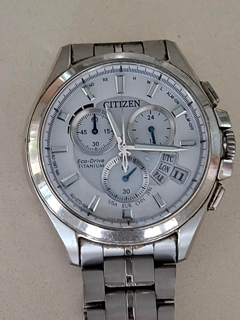 Citizen Eco-Drive Horloge BY0051-55A Titanium, Gebruikt, Ophalen of Verzenden, Overige materialen, Staal