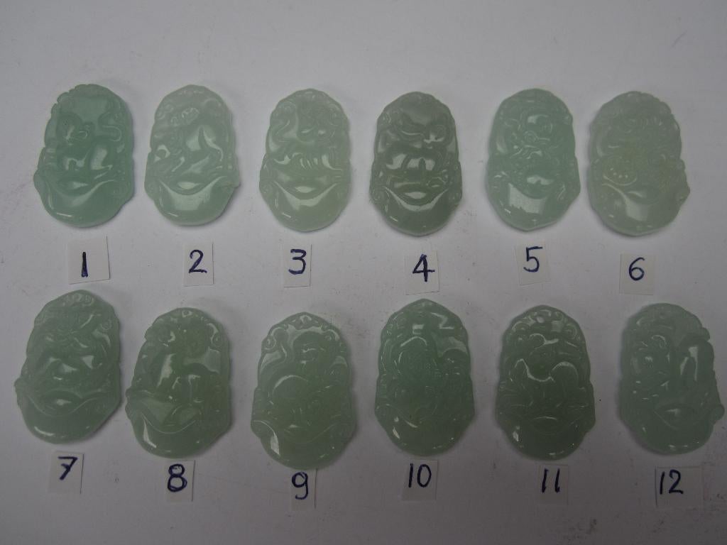 Chinees /chinese groene jade hangers,astrologie's, Ophalen of Verzenden, Nieuw, Groen, Steen of Mineraal