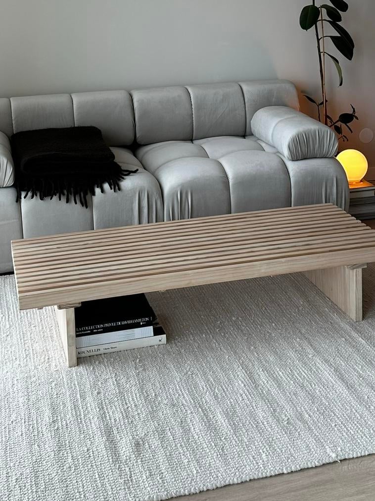 Salontafel MIRADOR Jotex wit hout, Huis en Inrichting, Tafels | Salontafels, Ophalen, Gebruikt, 100 tot 150 cm, 50 tot 100 cm