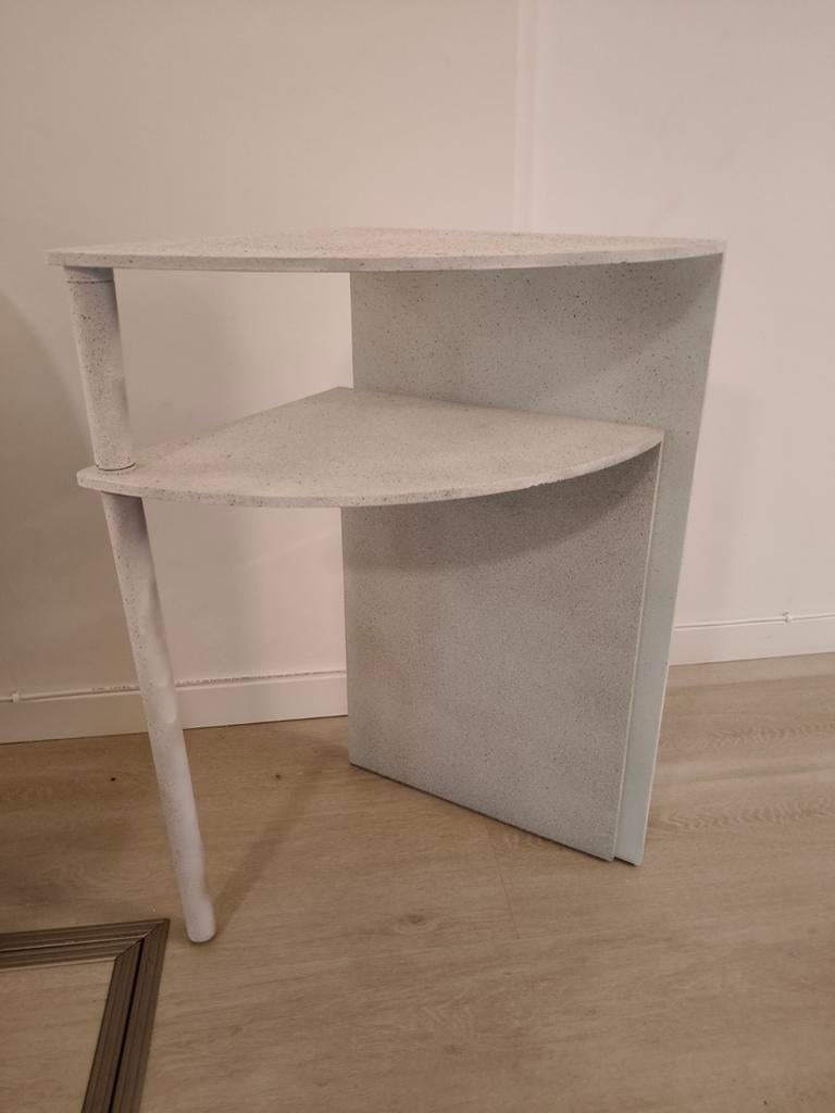 Unieke Design Bijzettafel - Grijs Terrazzo Look, Ophalen, Overige materialen, Minder dan 55 cm, Gebruikt