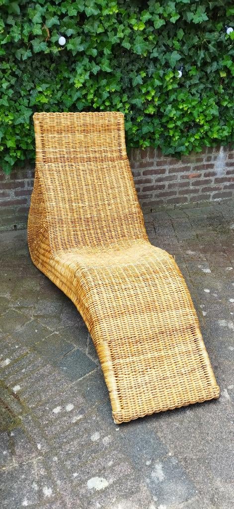 Vintage Karlskrona Chaise Longue, Ophalen, Gebruikt, Eenpersoons, Riet of Rotan