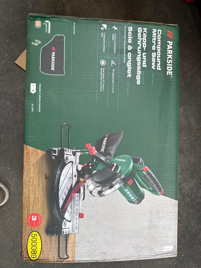 Parkside Afkortzaag - Compound Mitre Saw PKS 1500 C4, 70 mm of meer, Nieuw, Ophalen of Verzenden, Afkortzaag