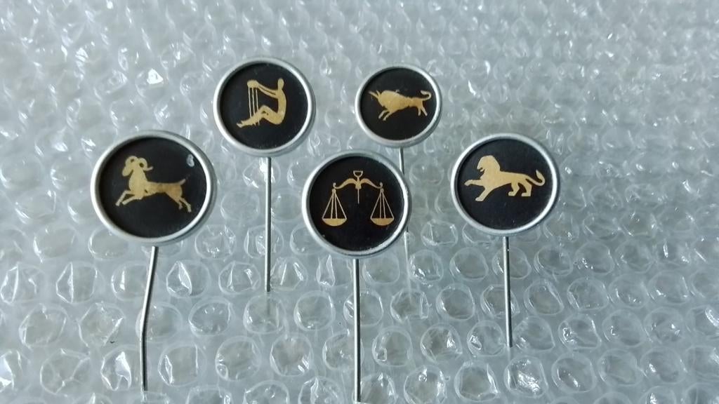 5 verschillende speldjes sterrenbeelden, Ophalen of Verzenden, Zo goed als nieuw, Overige onderwerpen