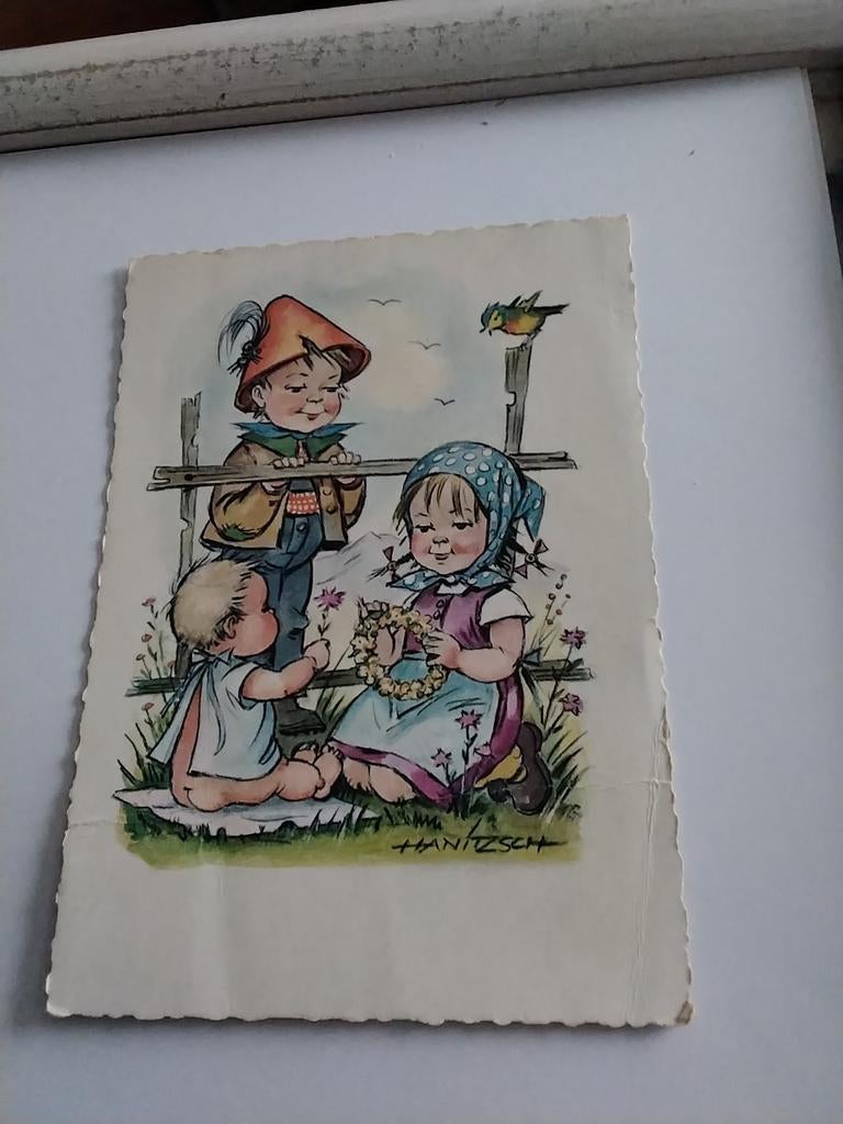 HANITZSCH  KINDEREN MAKEN BLOEMENKRANSJE, Verzamelen, Ophalen of Verzenden, Kinderen