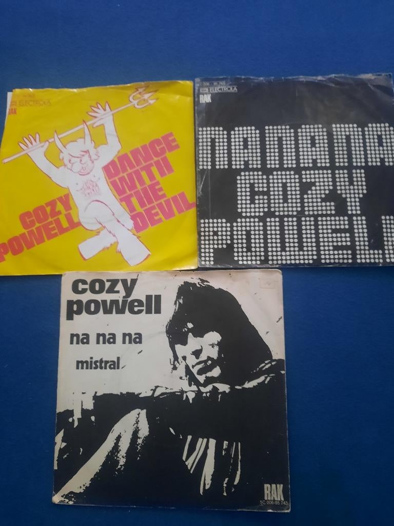 3x vinyl singel van Cozy Powell, Ophalen of Verzenden, 1960 tot 1980, Zo goed als nieuw, Overige formaten