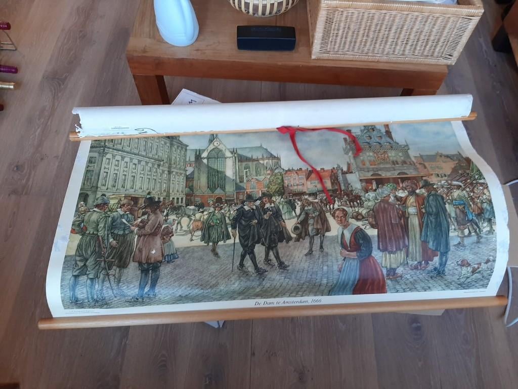 Schoolplaat Amsterdam 1666, Ophalen, Geschiedenis